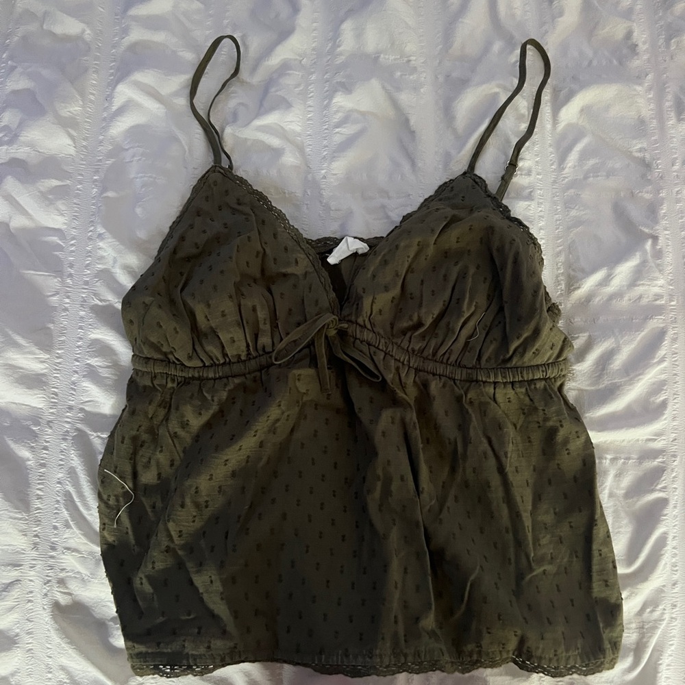 Cotton On Green Textured Babydoll Top